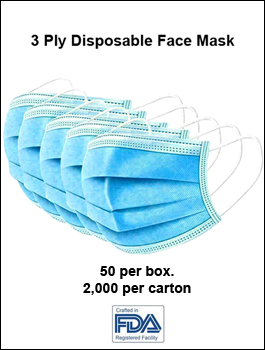 3 Ply Disposable Face Masks 